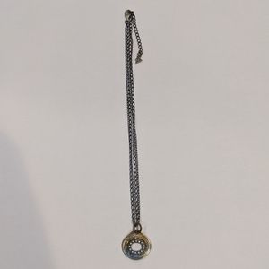 Pounded Metal Circular Bronze Necklace